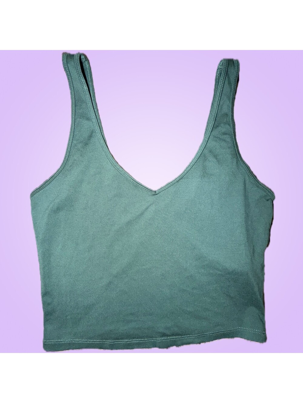 Hollister Women’s Size Medium Teal Green Soft Stretch V-Neck Crop Tank Top
